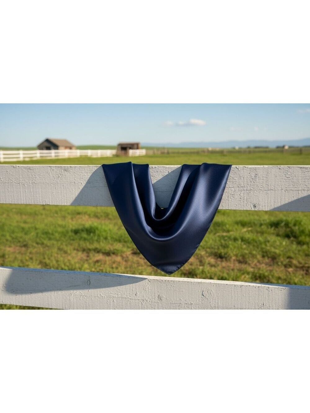 Navy Blue Wild Rag Scarf 35x35 Satin Western Cowgirl Cowboy Bandana - Picture 6 of 9